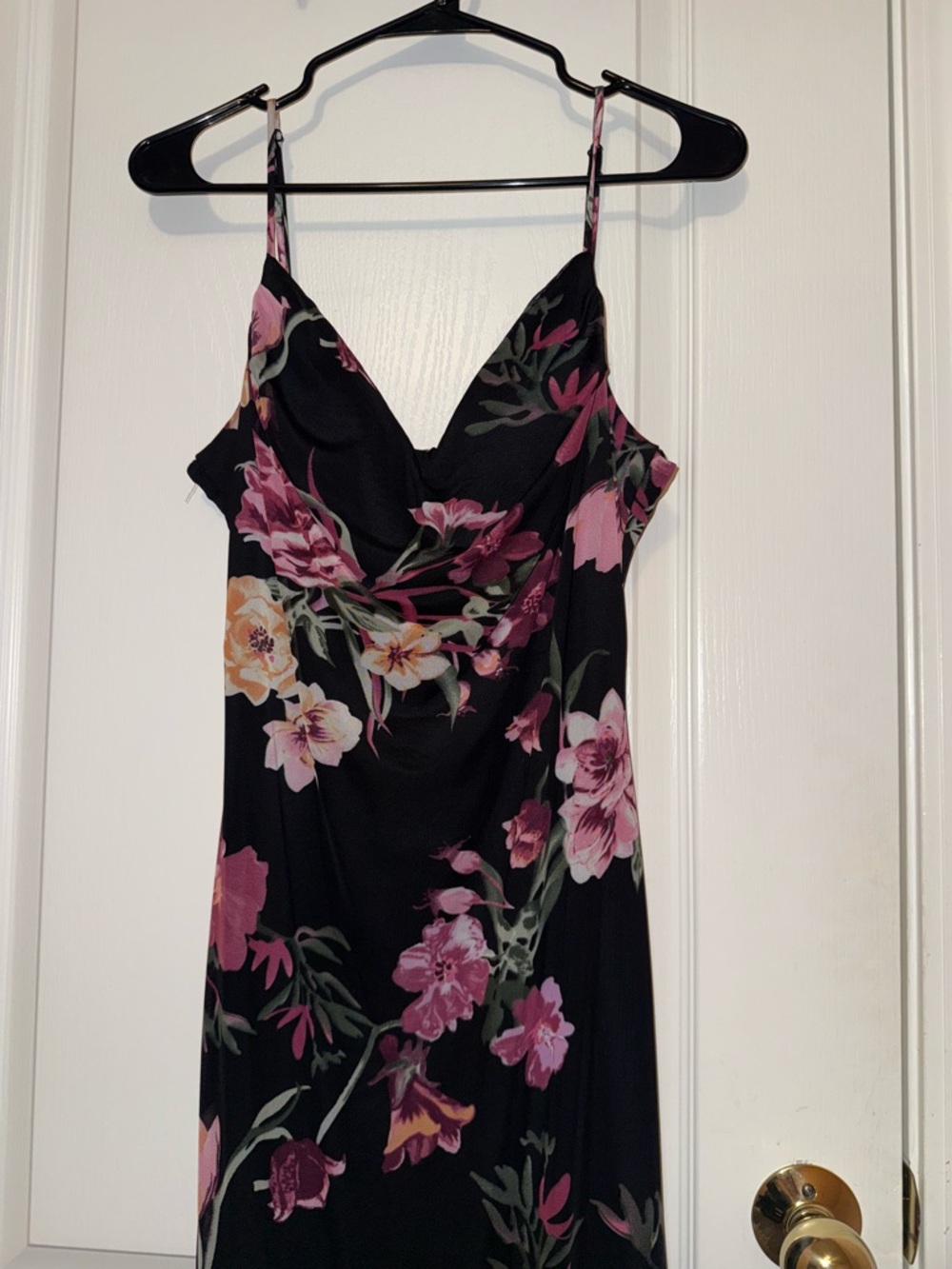 B Darlin Black Floral Spaghetti-Strap Maxi Dress - Picture 3 of 6